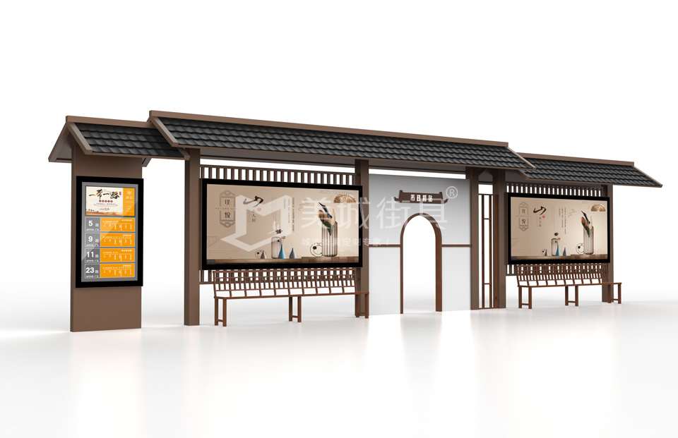 仿古公交站台製作(zuò) 仿古公交站台製作