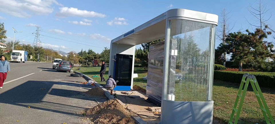 青島(dǎo)候(hòu)車亭安裝圖(tú) 青島候車亭(tíng)安裝圖